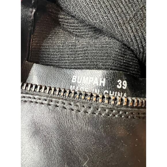 Aldo black ankle wedge boots Bumpah side zip leather basic neutral sz 39 US 8.5 - Picture 9 of 10